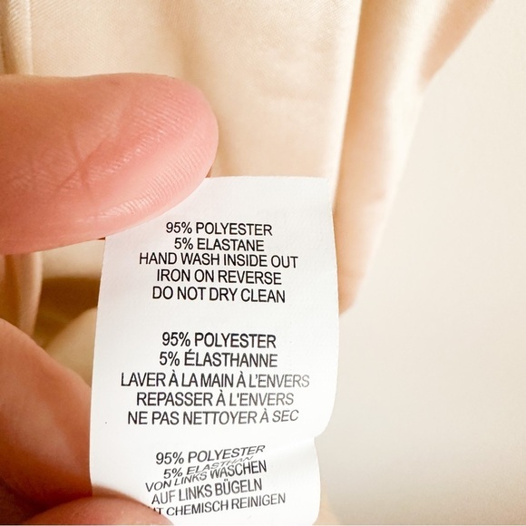 NWT Nasty Gal Champagne Scuba Satin Power Shoulder Draped Dress sz 0 - Picture 12 of 12